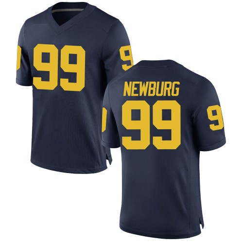 Gabe Newburg Michigan Wolverines Men's NCAA #99 Navy Replica Brand Jordan College Stitched Football Jersey RCP2254AJ